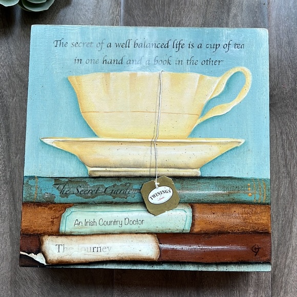 🎁4/$25 - ORIGINAL art piece - the secret of a balanced life - like NEW - 8x8” - Picture 1 of 6